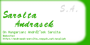 sarolta andrasek business card